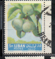 LIBANO LEBANON LIBAN 1962 FRUITS FIGS 5p USED USATO OBLITERE' - Lebanon