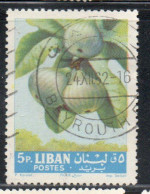 LIBANO LEBANON LIBAN 1962 FRUITS FIGS 5p USED USATO OBLITERE' - Lebanon