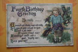 Little Girl- Birthday- Vintage Postcard 1900s Humour - Valentijnsdag