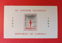 1964 Liberia - Blok Postfris - Invierno 1964: Innsbruck