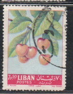 LIBANO LEBANON LIBAN 1962 FRUITS CHERRIES 7.50p USED USATO OBLITERE' - Lebanon