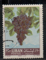 LIBANO LEBANON LIBAN 1962 FRUITS GRAPES 10p USED USATO OBLITERE' - Lebanon