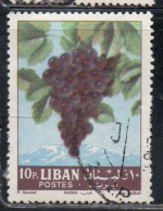 LIBANO LEBANON LIBAN 1962 FRUITS GRAPES 10p USED USATO OBLITERE' - Lebanon