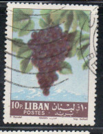 LIBANO LEBANON LIBAN 1962 FRUITS GRAPES 10p USED USATO OBLITERE' - Lebanon