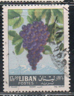 LIBANO LEBANON LIBAN 1962 FRUITS GRAPES 17 1/2p USED USATO OBLITERE' - Lebanon