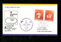 "KANADA" 1976, Olympiade-Sonderflugbrief "Montreal-Frankfurt" (18744) - Airmail