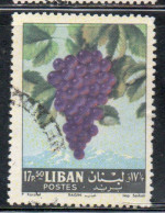 LIBANO LEBANON LIBAN 1962 FRUITS GRAPES 17 1/2p USED USATO OBLITERE' - Lebanon