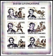 David Livingstone - 1813-1873 -|- Comores, 2008 - MNH . Perforated - Comores (1975-...)