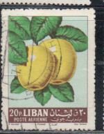 LIBANO LEBANON LIBAN 1962 AIR POST MAIL AIRMAIL FRUITS APPLES 20p USED USATO OBLITERE' - Lebanon