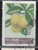 LIBANO LEBANON LIBAN 1962 AIR POST MAIL AIRMAIL FRUITS PLUMS 30p USED USATO OBLITERE' - Lebanon