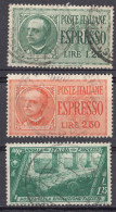 ITALIA - 1932/1933 - Lotto Di 3 Francobolli Usati Per Espresso: Yvert 19/21, Come Da Immagine. - Exprespost