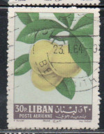 LIBANO LEBANON LIBAN 1962 AIR POST MAIL AIRMAIL FRUITS PLUMS 30p USED USATO OBLITERE' - Lebanon