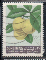 LIBANO LEBANON LIBAN 1962 AIR POST MAIL AIRMAIL FRUITS PLUMS 30p USED USATO OBLITERE' - Lebanon