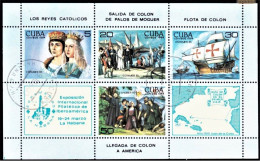 Espamer 85, Habana - Los Reys Catolicos, Salida E Chegada De Colon A America E Flota -|- Cuba, 1984 - Blocs-feuillets