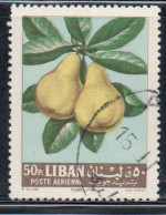 Delcampe - LIBANO LEBANON LIBAN 1962 AIR POST MAIL AIRMAIL FRUITS PEARS 50p USED USATO OBLITERE' - Libanon
