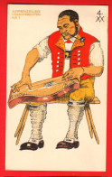 ZWE-26  Zitter Litho Appenzeller Volkstrachten Nr 1. An Rückseite Bruttiseller Schuwaren. Gelaufen Feldpost 1915  - Appenzell