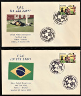 2002 Turkey Semifinal Match Vs. Brazil At FIFA World Cup In South Korea/Japan Commemorative Cover And Cancellations Set - 2002 – Corea Del Sur / Japón