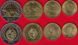 Uruguay Set Of 4 Coins: 1 - 10 Pesos 2012-2014 UNC - Uruguay