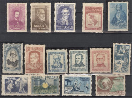 BRAZIL 1952   FULL YEAR COLLECTION  - 15 UNUSED COMMEMORATIVES STAMPS - Full Years