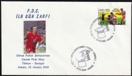 2002 Turkey Quarterfinal Match Vs. Senegal At FIFA World Cup In South Korea/Japan Commemorative Cover And Cancellation - 2002 – Corea Del Sur / Japón