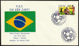 2002 Turkey Semifinal Match Vs. Brazil At FIFA World Cup In South Korea/Japan Commemorative Cover And Cancellation - 2002 – Corea Del Sud / Giappone
