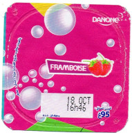Label Opercule Cover Yaourt Yogurt " Danone " Tom & Jerry Disney Raspberry Framboise Yoghurt Yahourt Yogourt - Opercules De Lait