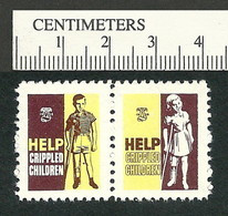 B55-31 CANADA 1958 Crippled Children Easter Seals MNH English Pair - Vignettes Locales Et Privées