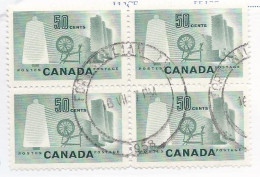 19248) Canada 1953  Block Ontario Closed Post Office Postmark Cancel - Usati