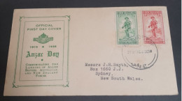 27 April 1938 Official First Day Cover Anzac Day - Covers & Documents
