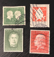 Lot De 4 Timbres Oblitérés Allemagne 1954 Y&t N° 73/75/77/78 - Gebraucht