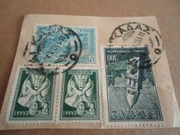 GREECE   POSTMARK ON STAMPS  ΛΑΓΚΑΔΑΣ 1955 - Marcophilie - EMA (Empreintes Machines)