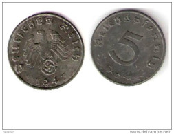 Third Reich 5 Pfennig 1943e  Km100  Xf+ !!! Catalog Val 20,00$ - 5 Reichspfennig