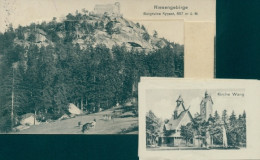 Leporello CPA Sobieszów Hermsdorf Kynast Riesengebirge Schlesien, Burgruine Kynast, Kirche Wang - Schlesien