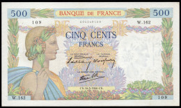 France, 500  Francs 1940 La Paix XF+ Banknote - 500 F 1940-1944 ''La Paix''