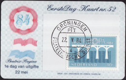 Pays Bas - Netherlands - Niederlande CPH 1984 Y&T N°1221 - Michel N°1251A - 50c EUROPA - Carte Philatélique - Maximumkaarten
