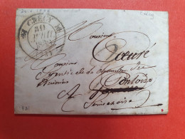 Cad De Crecy Avec Fleurons Sur Lettre Avec Texte  Pour Pontoise En 1838  - JJ 179 - 1801-1848: Precursores XIX