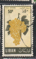 LIBANO LEBANON LIBAN 1955 AIR POST MAIL AIRMAIL FRUITS GRAPES 50p USED USATO OBLITERE' - Lebanon