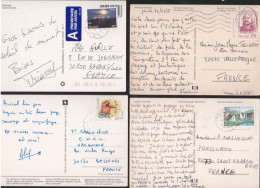 Islande; 5 Cartes Postales Avec Timbres . - Lettres & Documents