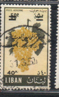 LIBANO LEBANON LIBAN 1959 AIR POST MAIL AIRMAIL ARAB LAWYERS CONGRESS SURCHARGED FRUITS GRAPES 40 On 50p USED USATO - Lebanon