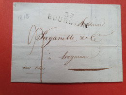 Marque Postale De Bourgoin Sur Lettre Avec Texte Pour Haguenau En 1816 - JJ 189 - 1801-1848: Vorläufer XIX