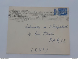 Timbre Type Gandon Avec Publicité Margarine Excel Sur Enveloppe Envoyée De Laval Vers Paris .. Lot495 . - Briefe U. Dokumente