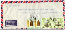 EGYPT  Cover 1991, 2x25p.air (Mi.1638) 2x10p. Statistical Institute (Mi.1722) (BB145) - Covers & Documents