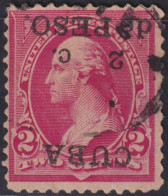 1899-655 CUBA US OCCUPATION 1899 2c INVERTED SURCHARGE PHILATELIC FORGUERY FALSO FILATELICO PARA ESTUDIO. - Used Stamps