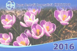 Pocket Calendar, Banca Centrala Cooperatista CreditCoop, Flowers, 2016 - Petit Format : 2001-...