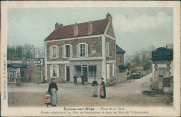 91 EPINAY SUR ORGE / Place De La Gare / BELLE CARTE COULEUR ANIMEE - Epinay-sur-Orge