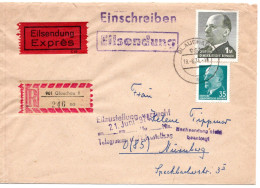 68839 - DDR - 1974 - 1M Ulbricht MiF A R-EilBf GLAUCHAU -> NUERNBERG (Westdeutschland), M Hinweisstpln - Cartas & Documentos