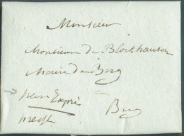 LAC De LUXEMBOURG le 22 Juin 1819 De L'AUDITEUR Du Conseil D'Etat + Manuscrit 'Par Exprès' Et 'pressée' Au Maire Berg. U - ...-1852 Vorphilatelie