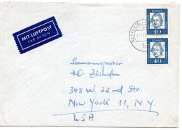 68841 - Bund - 1965 - 2@40Pfg Lessing A LpBf WUPPERTAL -> New York, NY (USA) - Cartas & Documentos