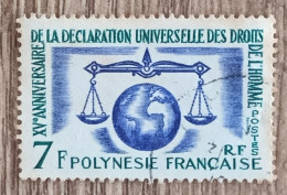 Polynésie - YT N°25 - Déclaration Universelle Des Droits De L'Homme - 1963 - Oblitéré - Gebraucht