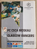 Programme CSKA Moskau - Glasgow Rangers - 9.12.1992 - UEFA Champions League - Programm - Football - VfL Bochum - Libri